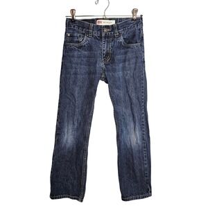 Levis 505 Regular Fit Boys Jeans Dark Wash Blue Size 10 Reg 23.5x25" 100% Cotton